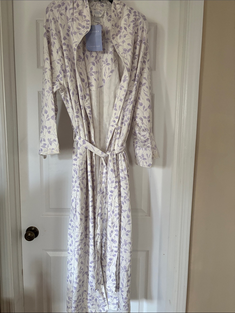 🐱Eileen West purple floral robe cotton NEW